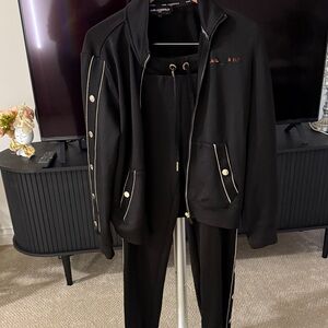 Karl Lagerfeld Black Tracksuit with Subtle Accents